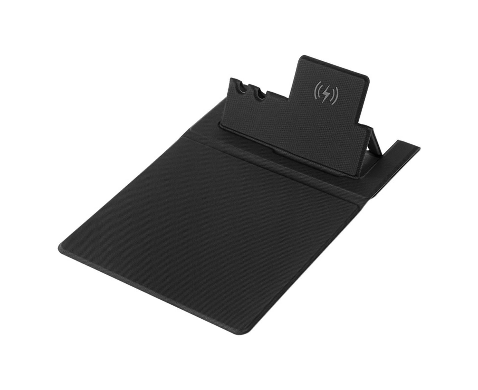 Wireless charging mouse pad with phone charging on desk